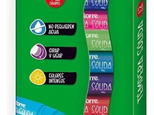 Tempera Solida 12 Colores Torre
