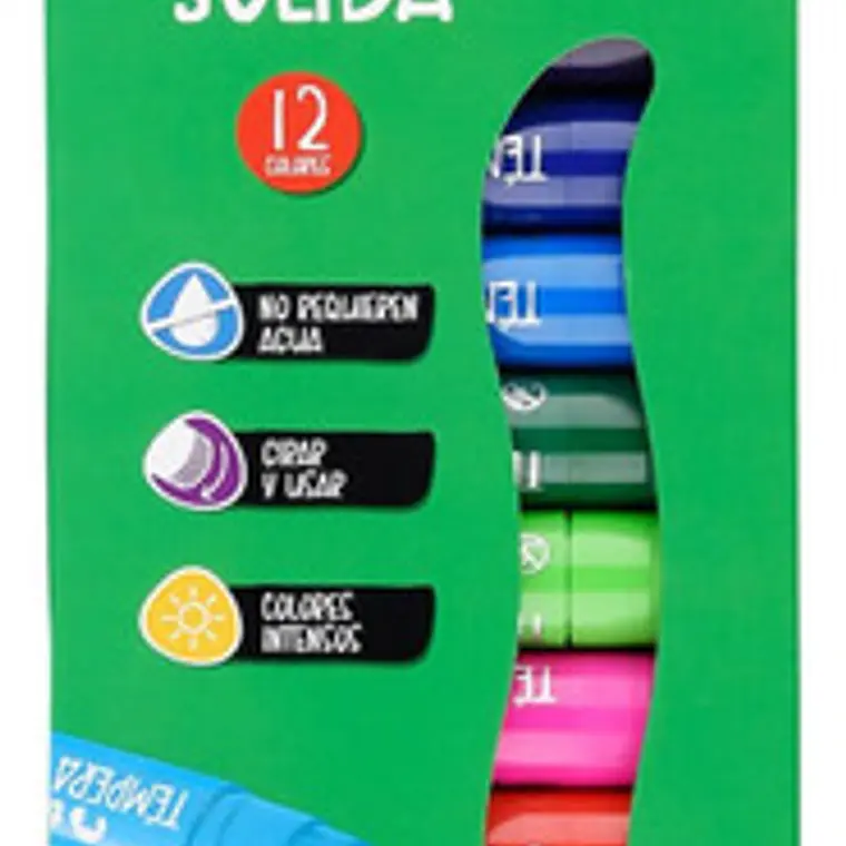 Tempera Solida 12 Colores Torre 2