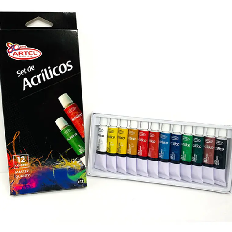 Set Acrílicos 12 Colores 12ml. Artel 2