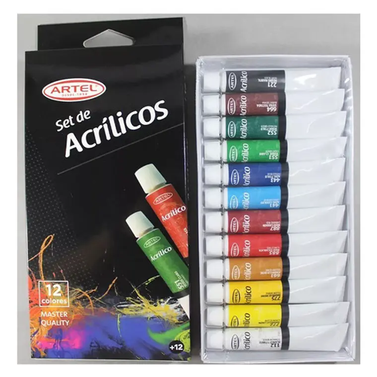 Set Acrílicos 12 Colores 12ml. Artel 3