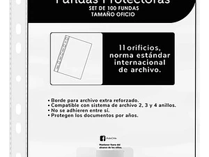 Fundas Protectoras Plasticas Transparente Oficio 100 Un Adix