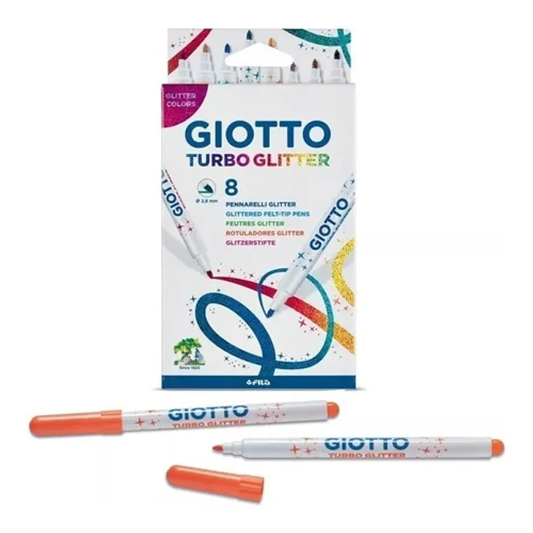 Marcadores Giotto Turbo Color Glitter X 8 Con Brillo 1
