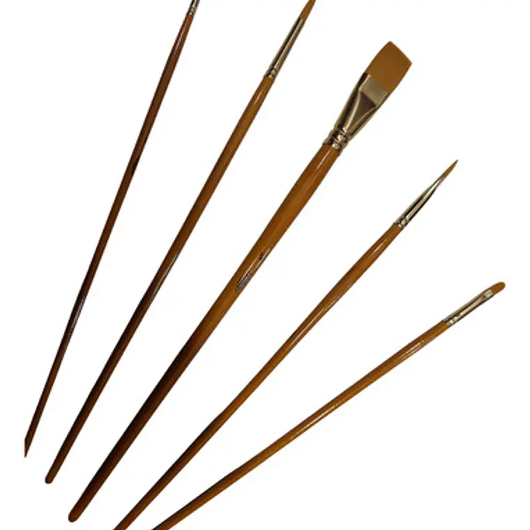 Set De 5  Pinceles Para Acrílico Artel Mango Largo 3