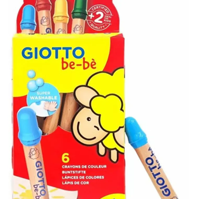 Lápices Giotto Be-be 6 Colores + Sacapuntas 4