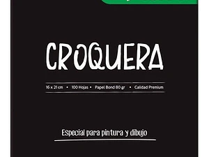 Croquera Torre Imagia 1/2 Oficio 16x21 Cms Papel Bond 80grs Color Blanco