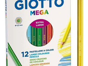Lapices Jumbo Giotto 12 Colores Triangular Mina 5,5mm