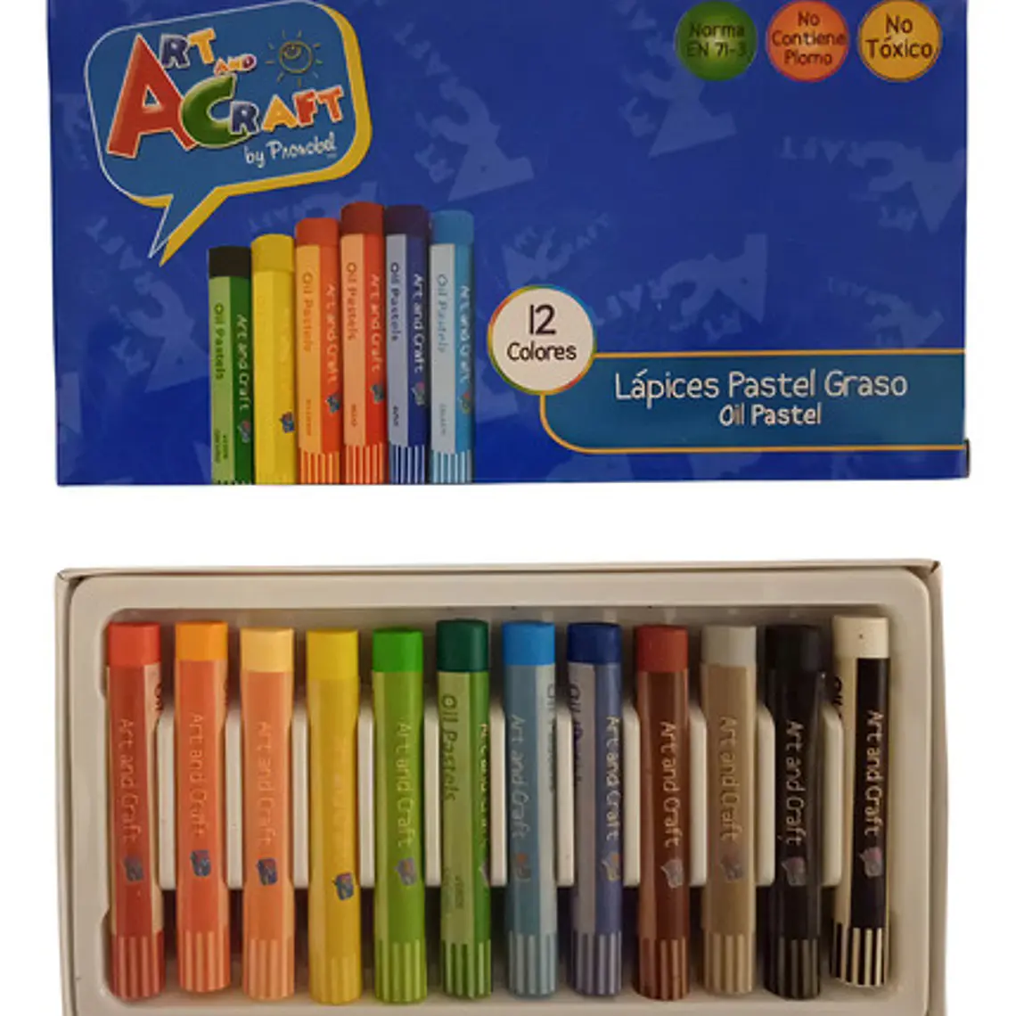 Lápices Art And Craft Pastel Graso Trazo 12 Colores 1