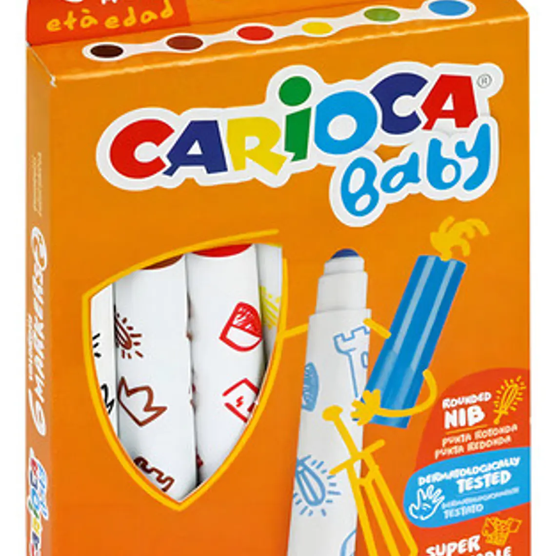 Plumones Carioca Baby Lavable (6 Colores) 1
