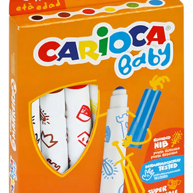 Plumones Carioca Baby Lavable (6 Colores) 1