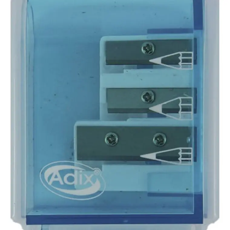 Sacapuntas Triple Con Contenedor Adix Color Azul 1