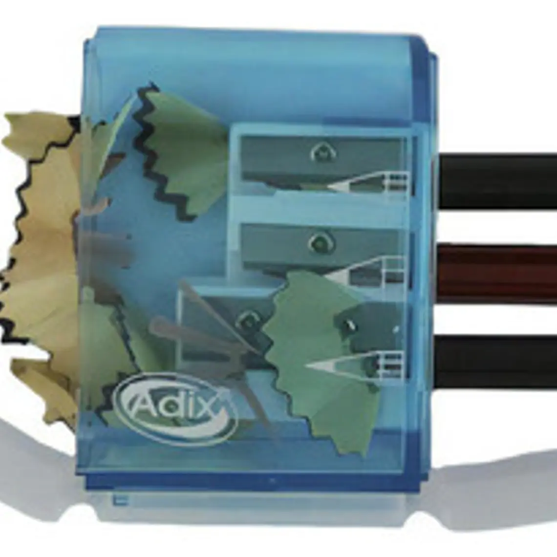 Sacapuntas Triple Con Contenedor Adix Color Azul 2