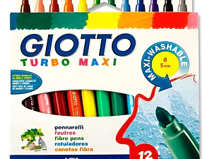 Bolígrafo Hidrográfico Giotto Turbo Maxi Con 12 Colores Color Amarillo