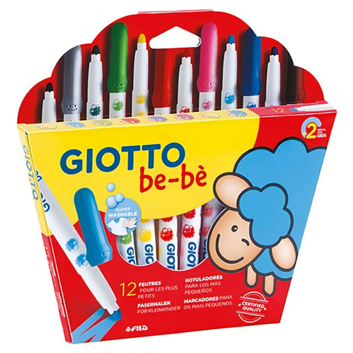 Marcadores Giotto Bebe No Toxicos X 12 Colores 1