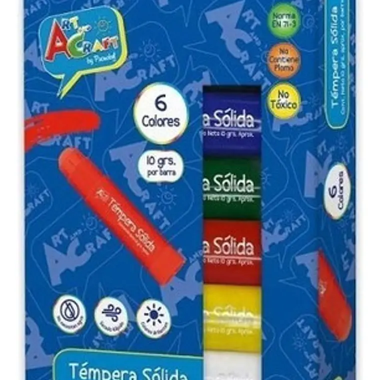 Témpera Sólida Metalizada Art And Craft. 6 Colores 1