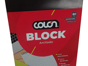 Block Anillado Universitario Colón Cuadriculado Con Espiral (7 Mm)