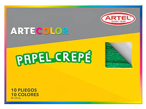 10 Pliegos De Papel Crepe De Colores Artel