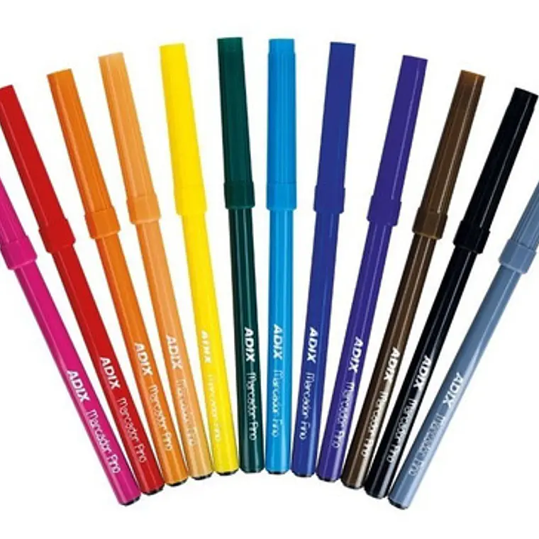 Set 12 Lápices Marcadores Finos Colores Adix 2