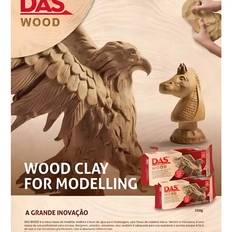 Pasta Para Modelar Das Wood 700g Arcilla De Madera 3