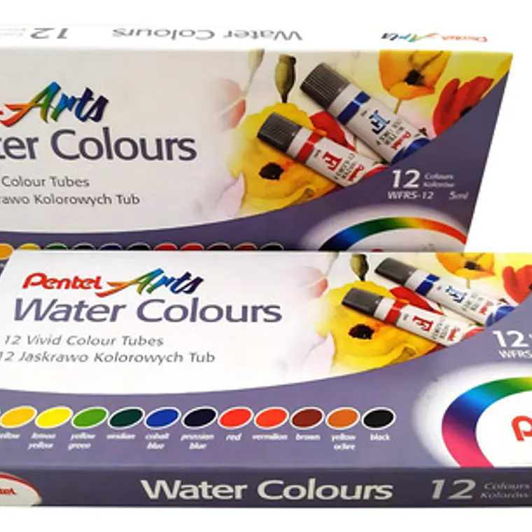 Tubos De Acuarela Pentel 12 Colores 5ml 7