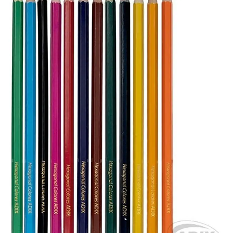 Lápices De Colores Hexagonales Adix - 12 Colores 3