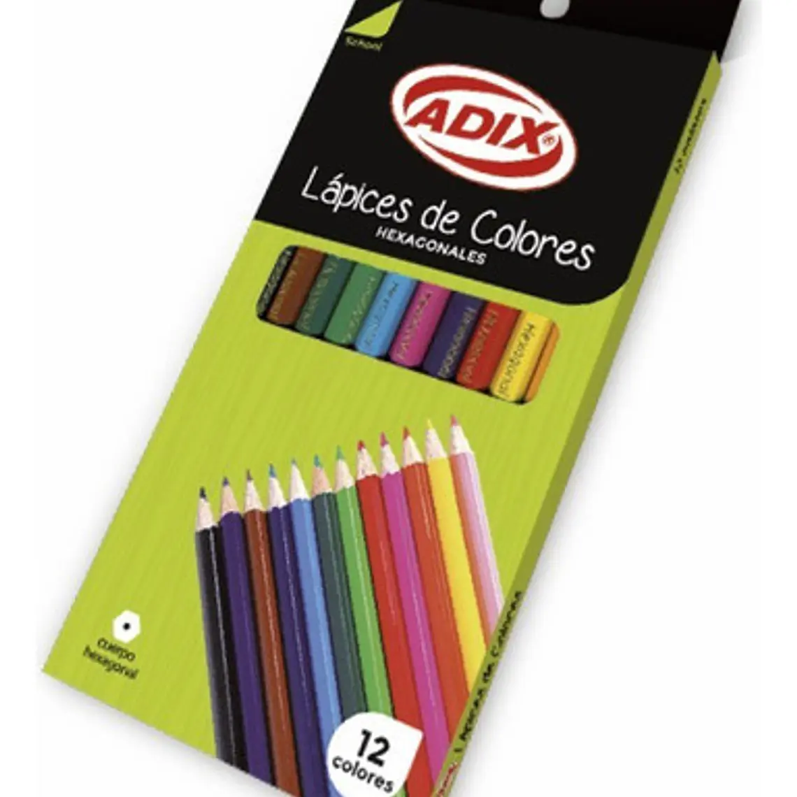 Lápices De Colores Hexagonales Adix - 12 Colores 5