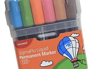 Marcador Permanente 2mm Monami 6 Colores