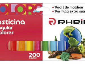 Plasticina Triangular Rhein 12 Colores 200 Grs