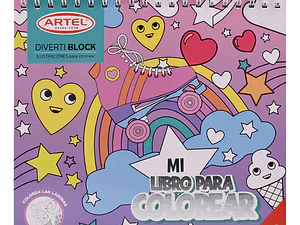 Block Para Colorear Kawaii - Artel Divertiblock
