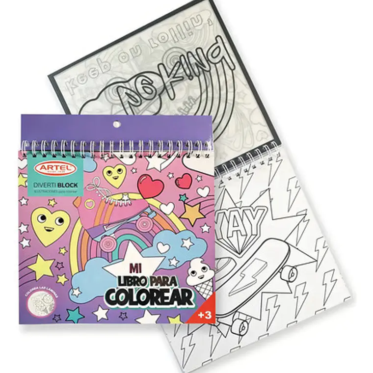 Block Para Colorear Kawaii - Artel Divertiblock 2