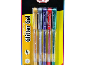 Bolígrafo Glitter Gel 5 Unidades Artel Exterior Surtido Multicolor