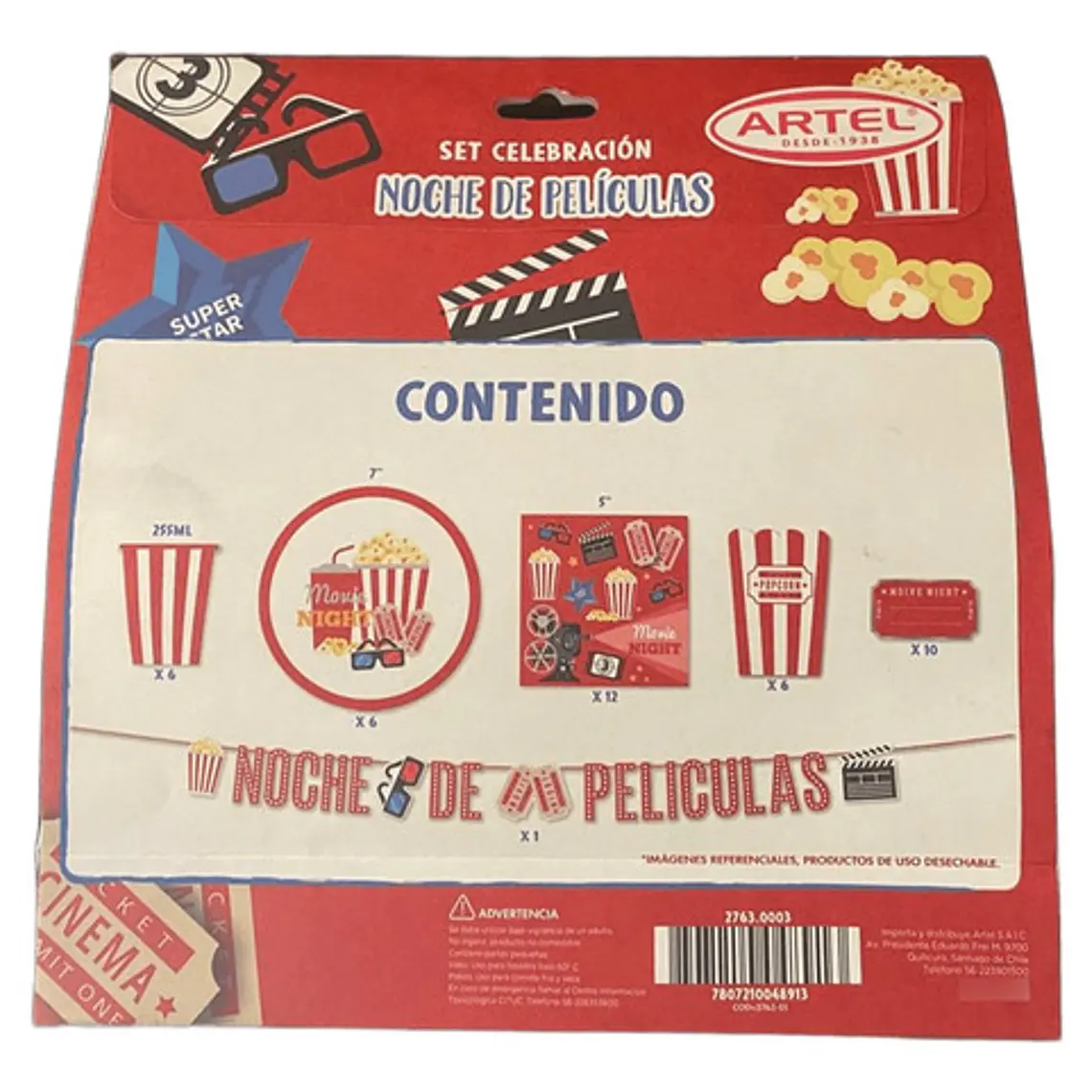 Set Celebración Noche De Películas Artel 2