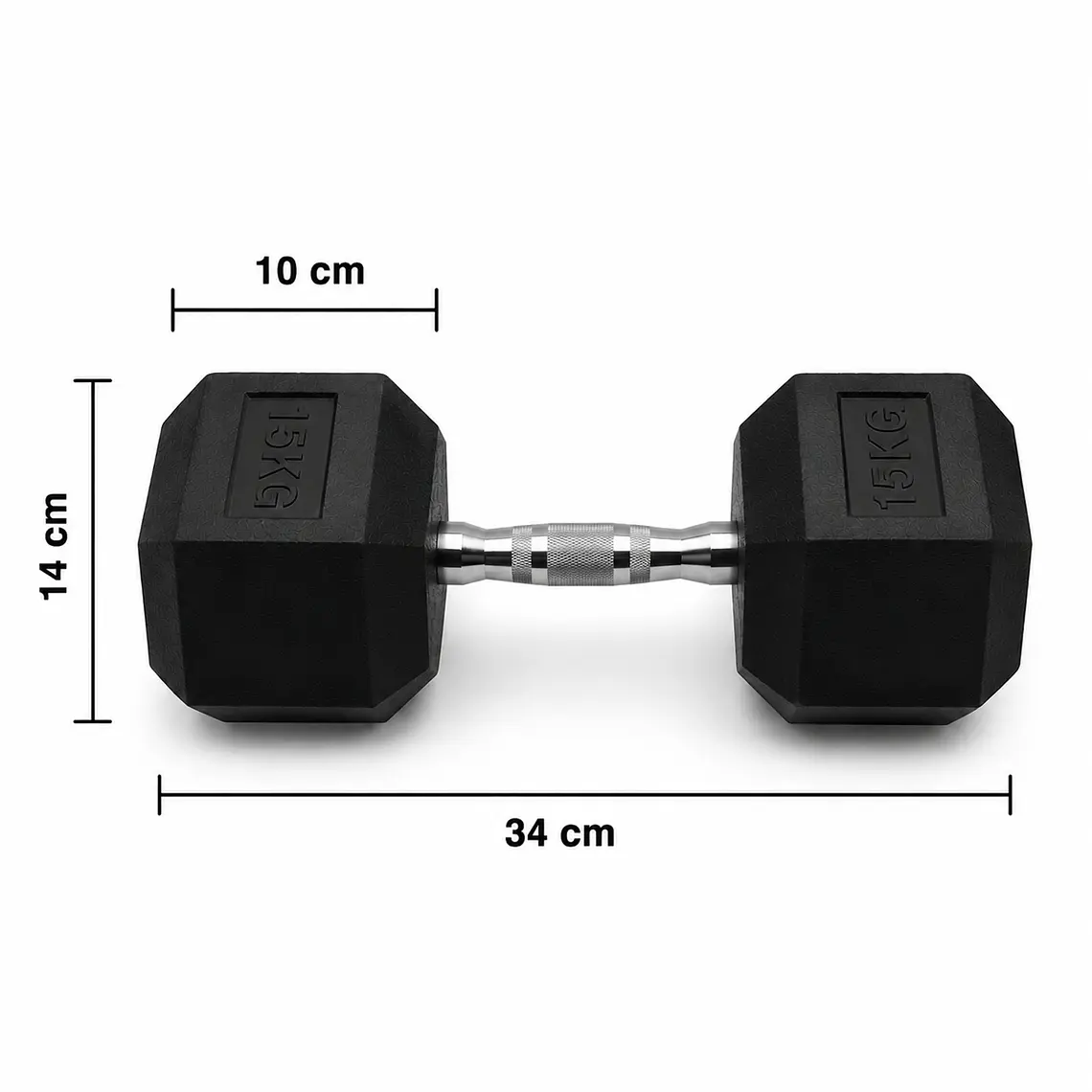 Mancuerna Hexagonal Recubierta en caucho 15 Kg 1