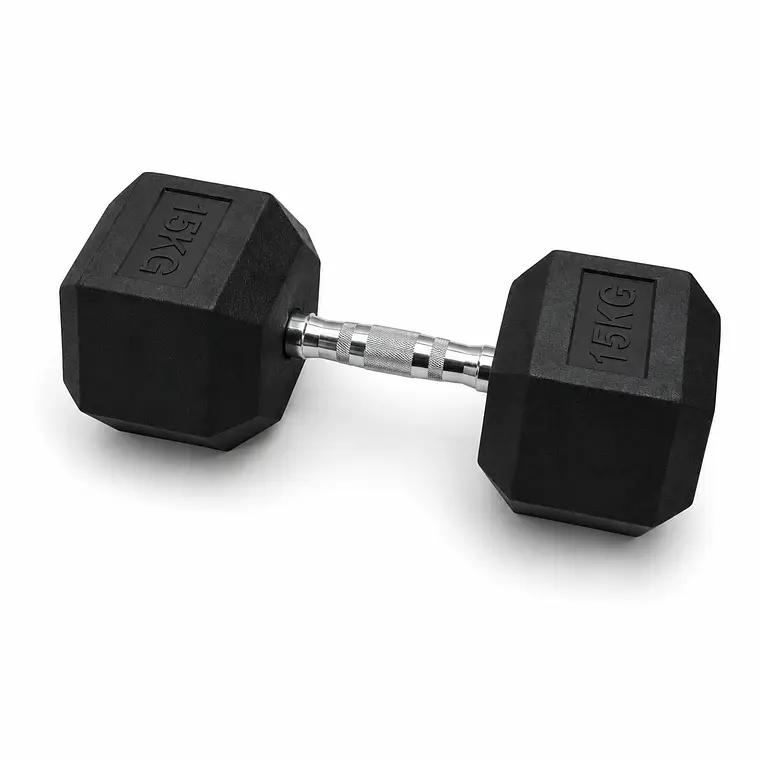 Mancuerna Hexagonal Recubierta en caucho 15 Kg 2