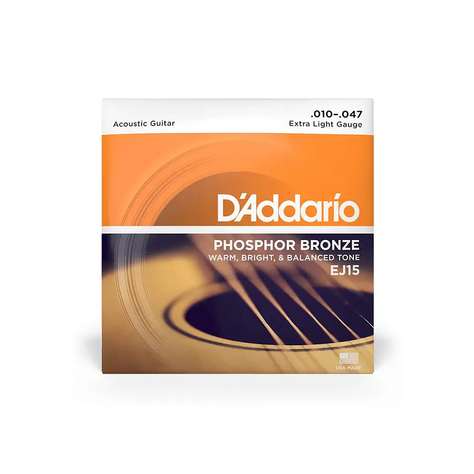 SET DE CUERDAS DE PHOSPHOR BRONZE D'ADDARIO EJ15 EXTRA LIGHT 1