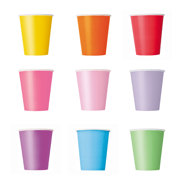 8 Vasos de Papel (Varios Colores) 1