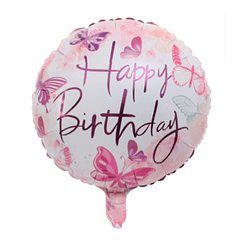 Balão Happy Birthday (Borboletas)