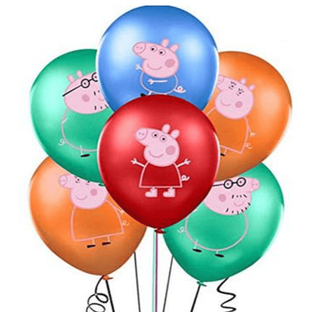 Pack 5 Globos Peppa Pig Y Sus Amigos
