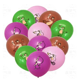 Conjunto de 4 Balões Masha e o Urso