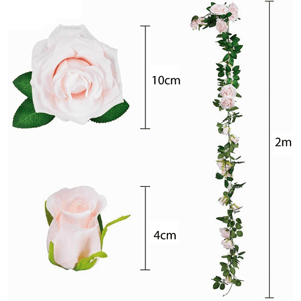 Guirnalda Flor Artificial Rosa 4