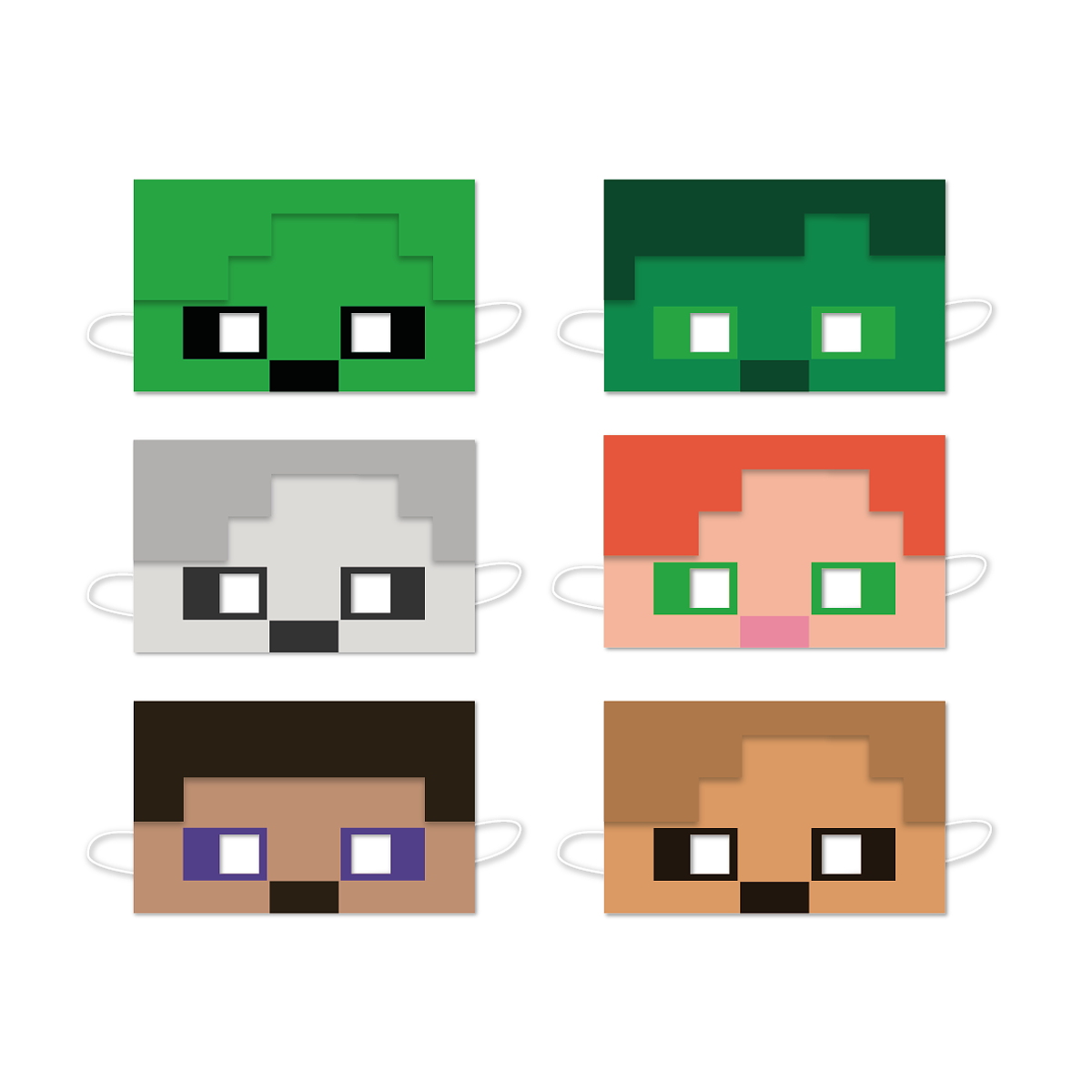 6 Máscaras Minecraft