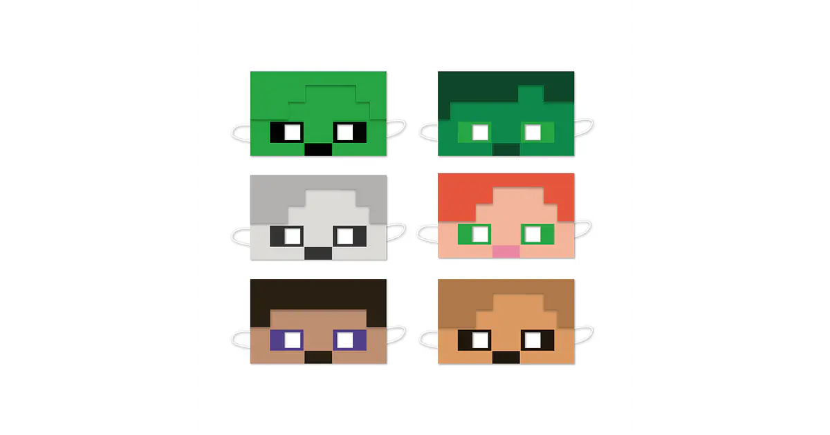 6 Máscaras Minecraft