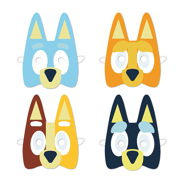 4 Máscaras Bluey