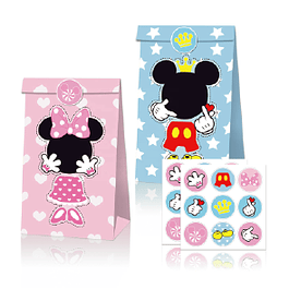 12 Sacos de Papel Mickey e Minnie