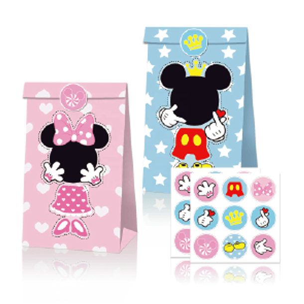 12 Bolsas de Papel Mickey y Minnie 1