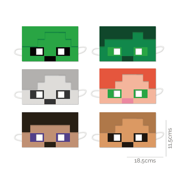  6 Máscaras Minecraft 2