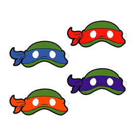 4 Máscaras Tartarugas Ninja