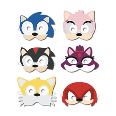 6 Máscaras Sonic 