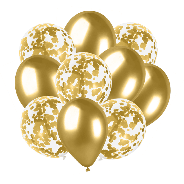10 Balões Dourado 