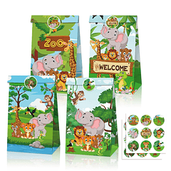 12 Bolsas de Papel Jungle Animal