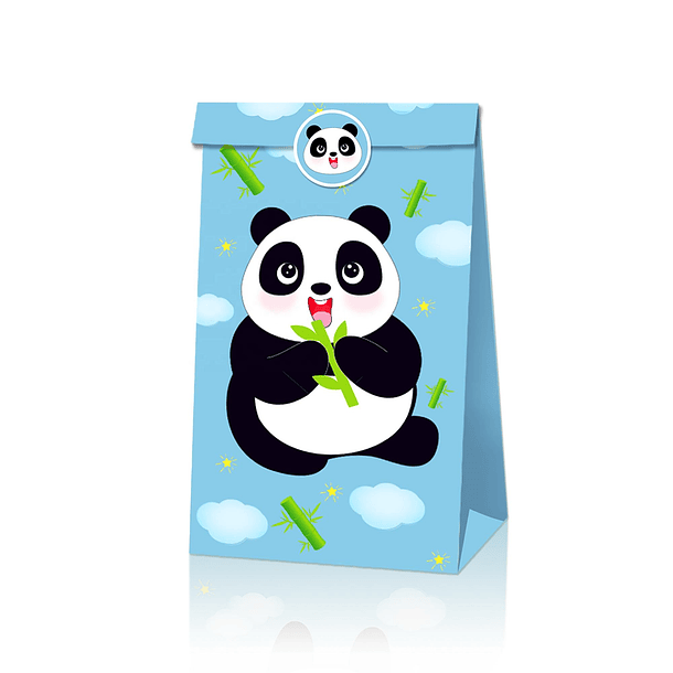 12 Sacos de Papel Panda Divertido 3